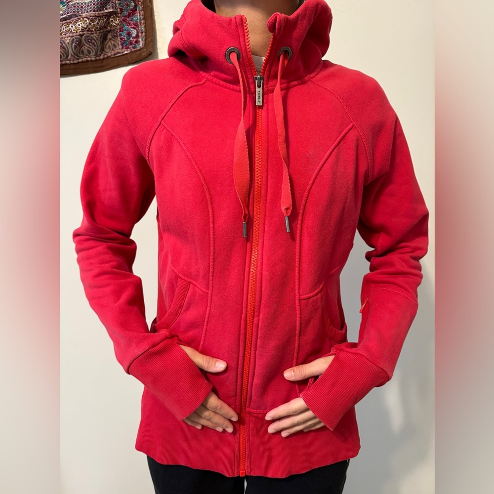 ATHLETA RED ZIP UP HOODIE
